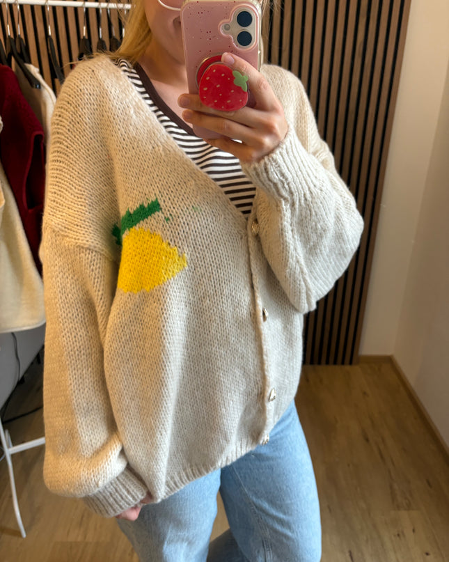 Limoncello Cardigan Beige Made in Italy Limone Zitrone