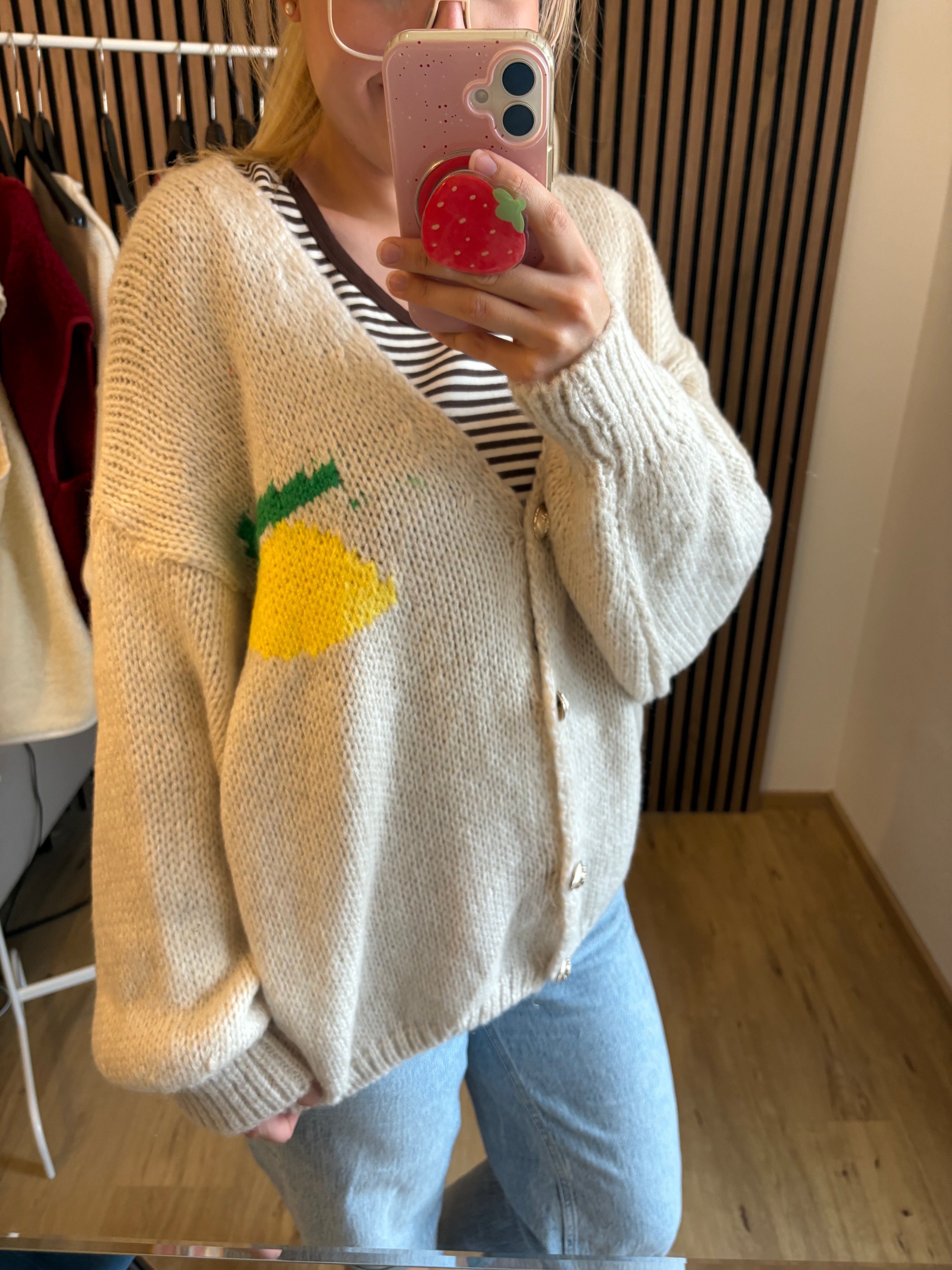 Limoncello Cardigan Beige Made in Italy Limone Zitrone