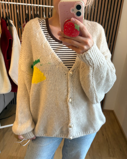 Limoncello Cardigan Beige Made in Italy Limone Zitrone