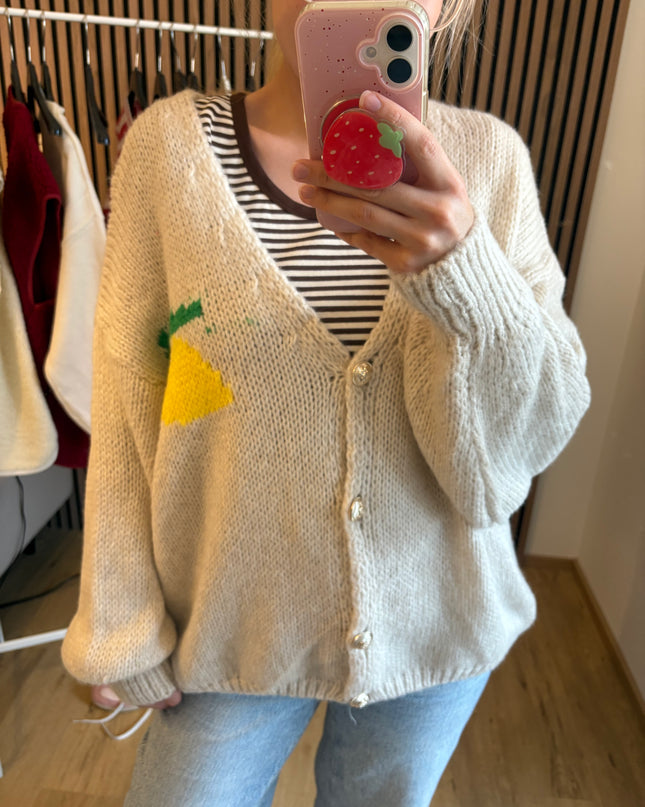 Limoncello Cardigan Beige Made in Italy Limone Zitrone