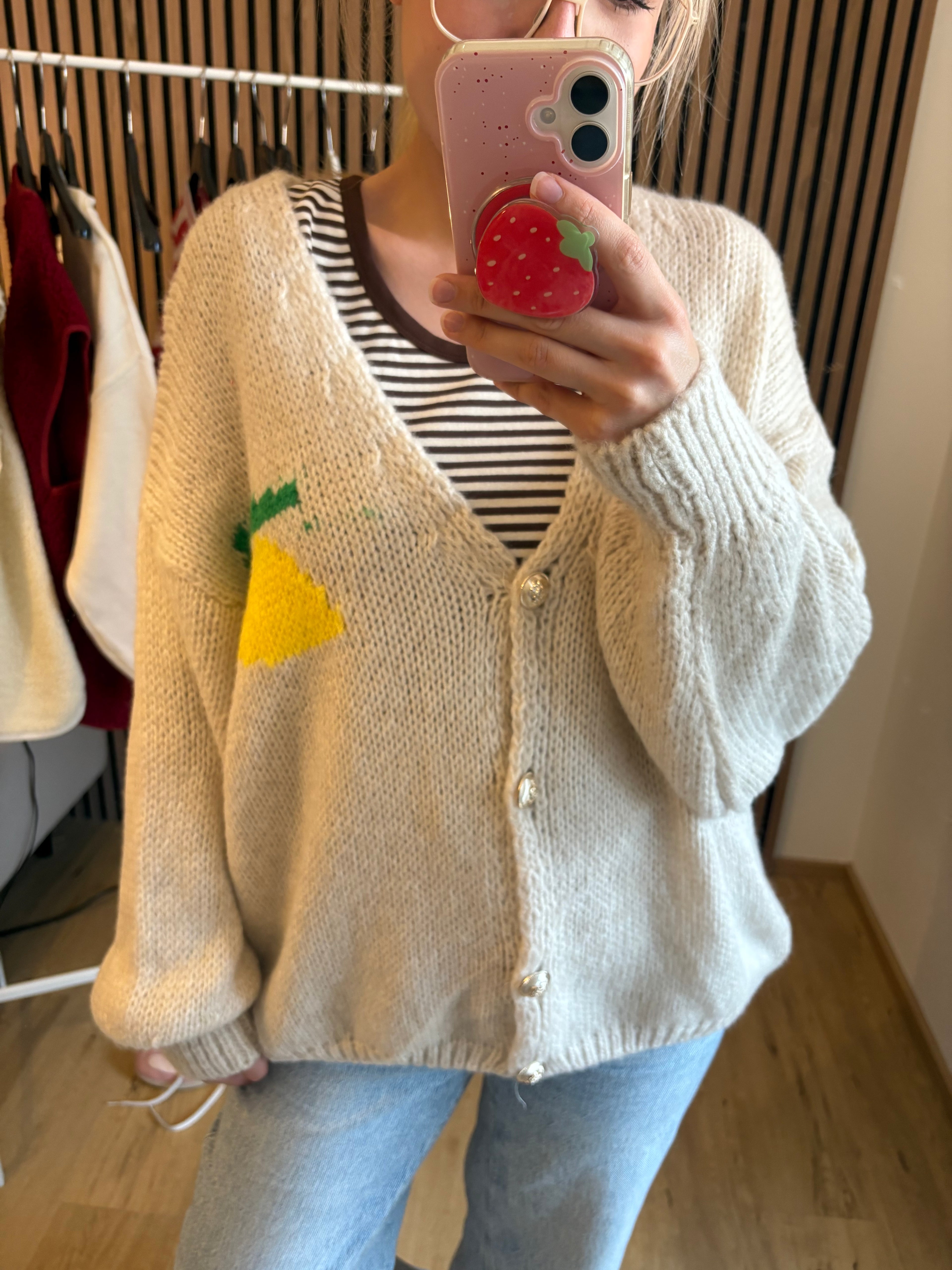 Limoncello Cardigan Beige Made in Italy Limone Zitrone