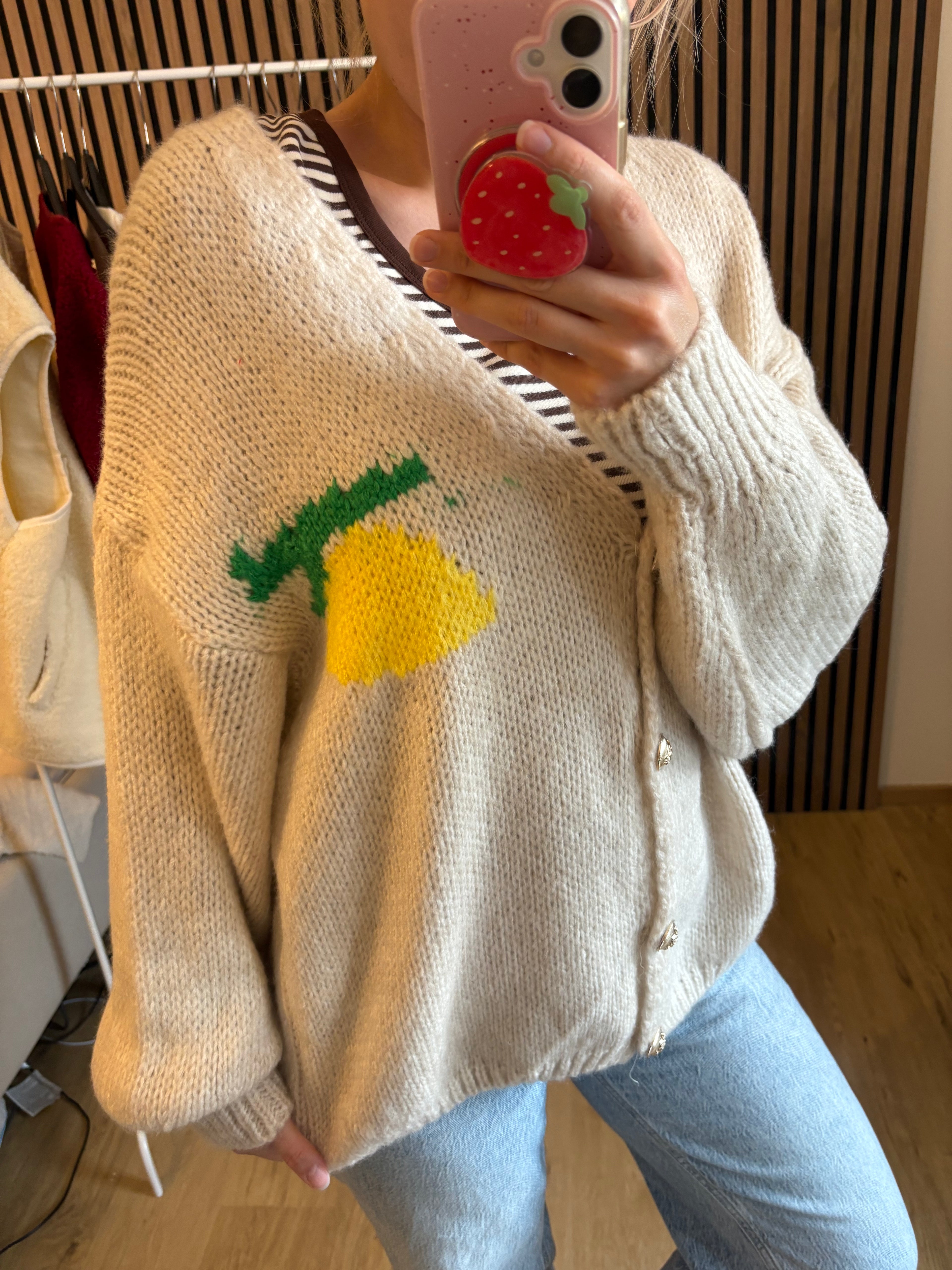 Limoncello Cardigan Beige Made in Italy Limone Zitrone