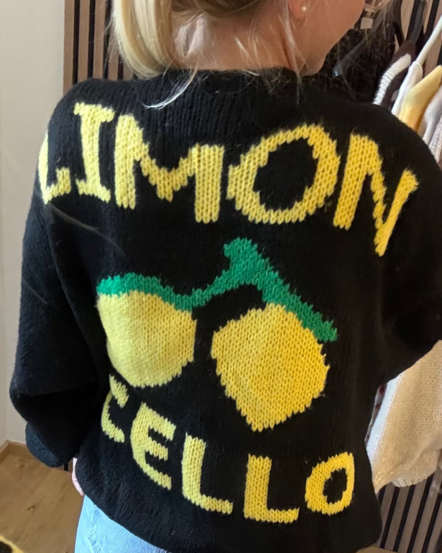 Limoncello Cardigan Schwarz Made in Italy Limone Zitrone