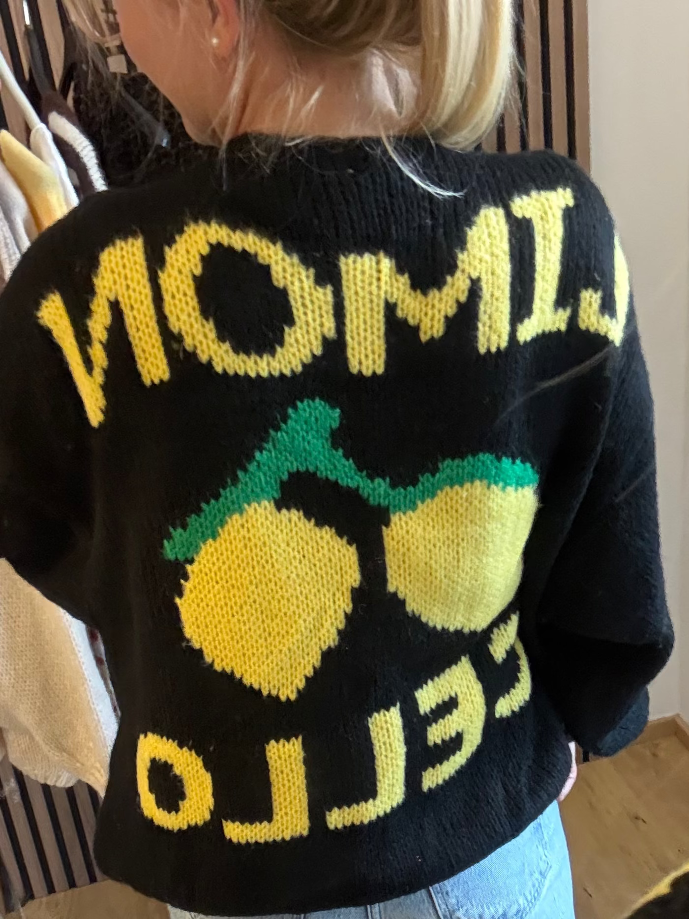Limoncello Cardigan Schwarz Made in Italy Limone Zitrone