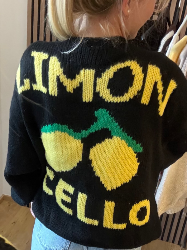 Limoncello Cardigan Schwarz Made in Italy Limone Zitrone
