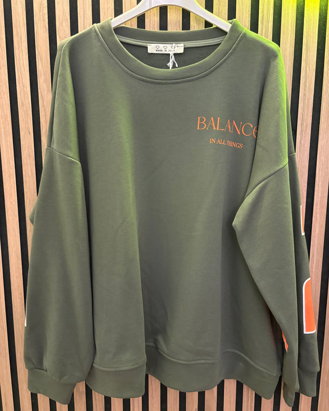 Balance Oversize Sweatshirt – Grün Khaki