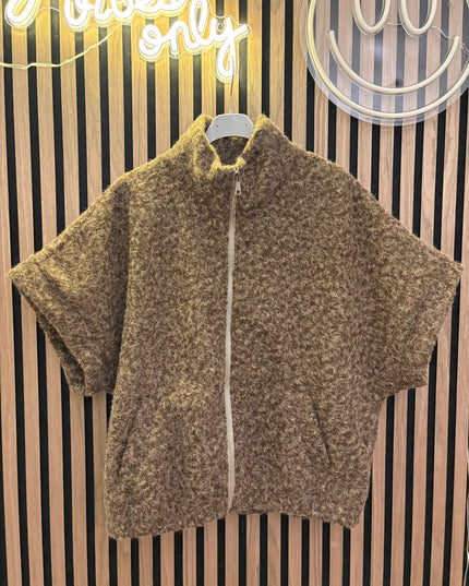 Teddyweste Tara – Oversize, Stretch & Warm, Reißverschluss
