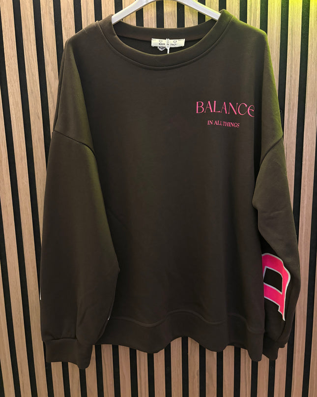 Balance Oversize Sweatshirt – Braun