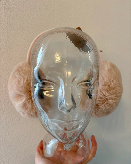 Plüsch Ohrenschützer Ohrenwärmer Rosa Kunstfell