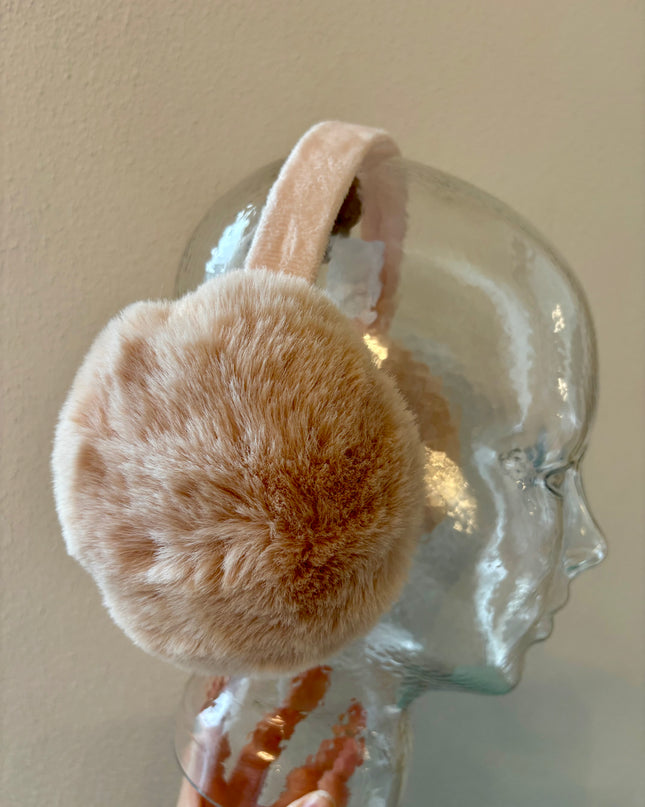 Plüsch Ohrenschützer Ohrenwärmer Rosa Kunstfell