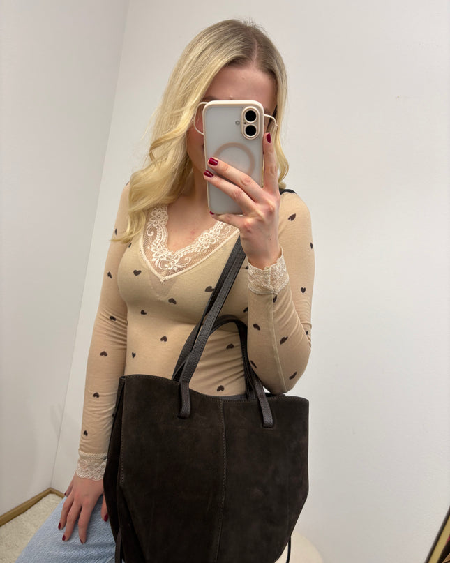 Wildledertasche Handtasche Nappaleder Bag Handtasche Tasche