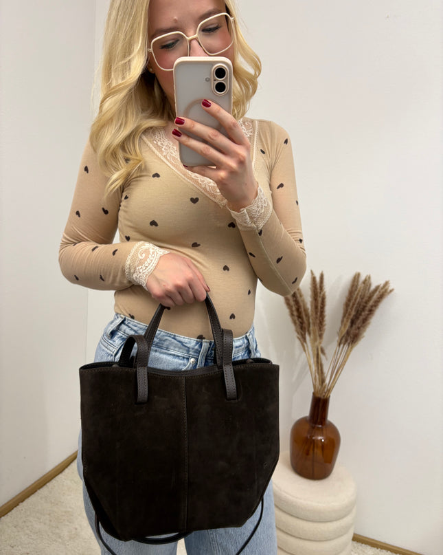 Wildledertasche Handtasche Nappaleder Bag Handtasche Tasche