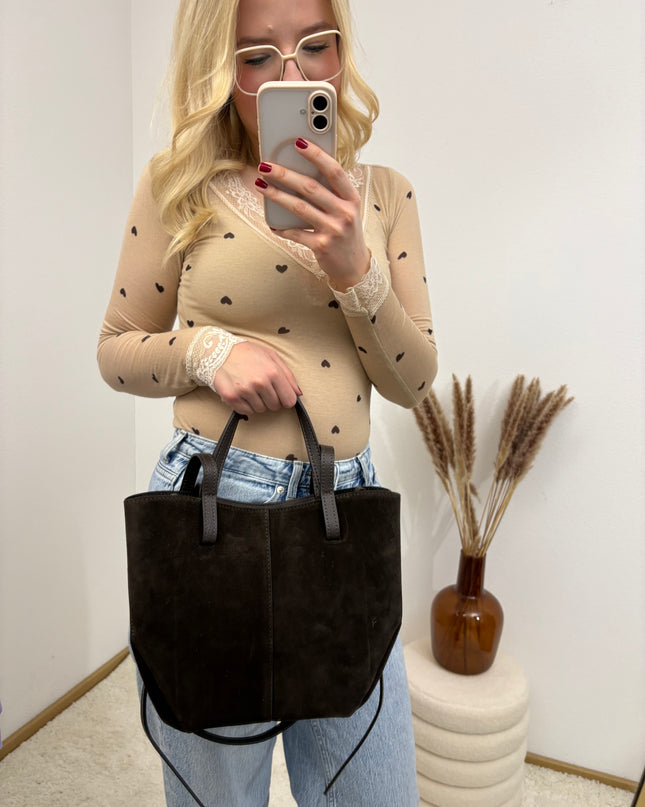 Wildledertasche Handtasche Nappaleder Bag Handtasche Tasche