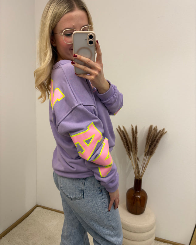 Sweater Namaste Sweatshirt Pullover Lila Flieder Rosa Neon