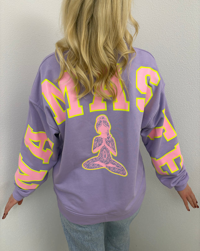 Sweater Namaste Sweatshirt Pullover Lila Flieder Rosa Neon