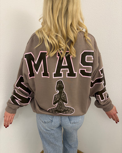 Sweater Namaste Sweatshirt Pullover Schoko Taupe Rosa Braun