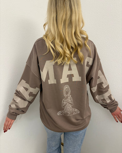 Sweater Namaste Sweatshirt Pullover Taupe