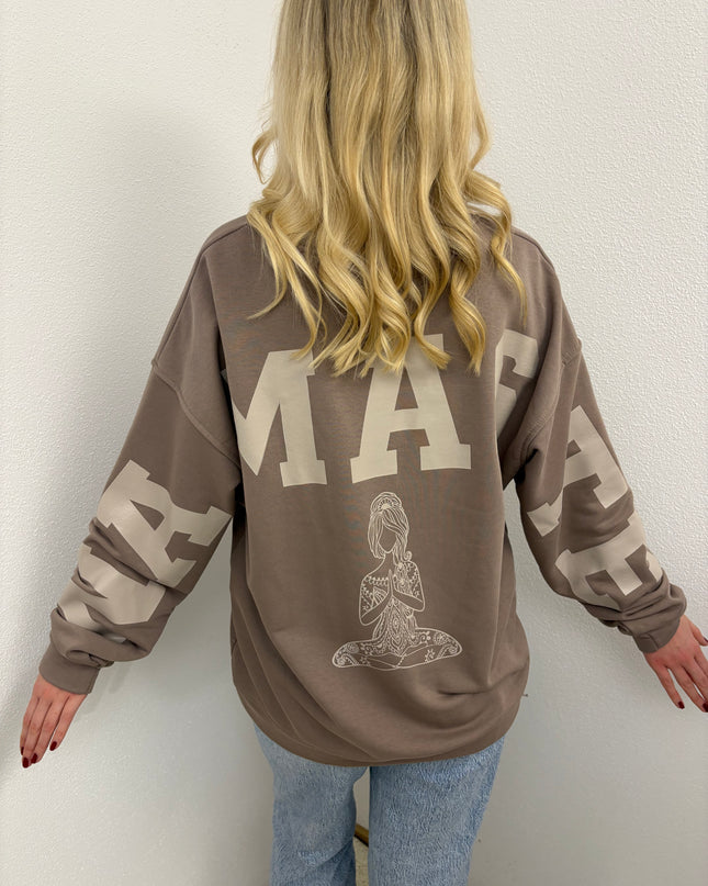 Sweater Namaste Sweatshirt Pullover Taupe