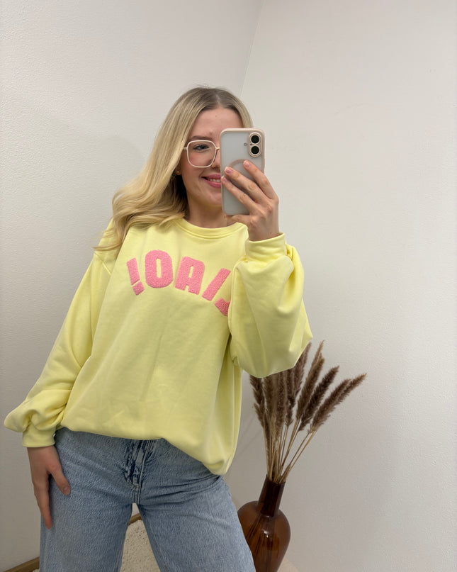 Sweatshirt Ciao Gelb Butteryellow Rosa Pastell