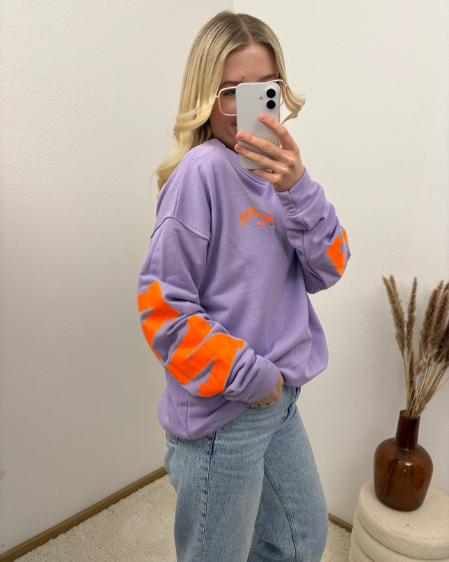 Sweater Namaste Sweatshirt Pullover Lila Orange