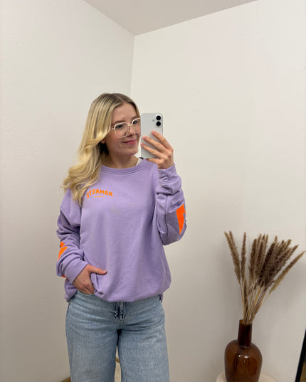 Sweater Namaste Sweatshirt Pullover Lila Orange