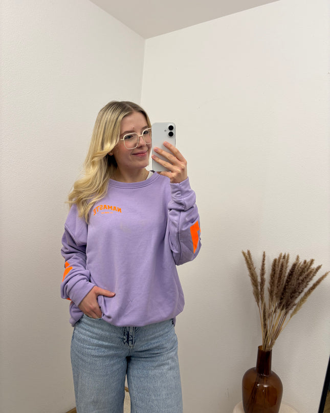 Sweater Namaste Sweatshirt Pullover Lila Orange