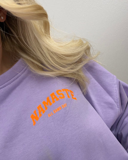 Sweater Namaste Sweatshirt Pullover Lila Orange