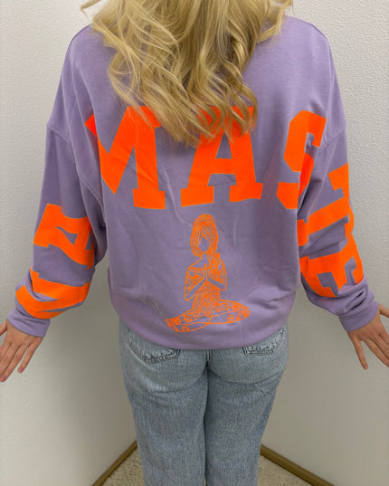 Sweater Namaste Sweatshirt Pullover Lila Orange
