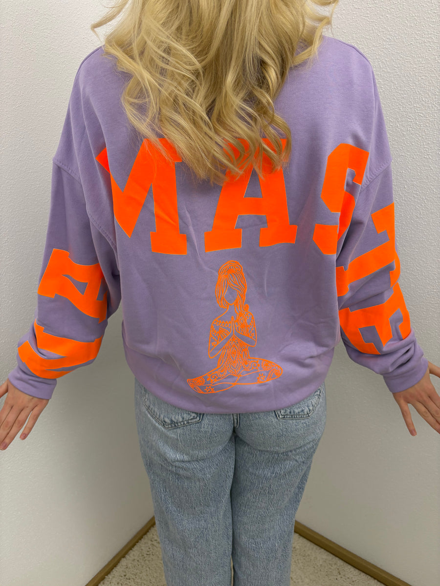 Sweater Namaste Sweatshirt Pullover Lila Orange