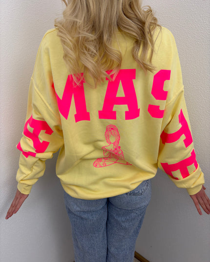 Sweater Namaste Sweatshirt Pullover Gelb Pink