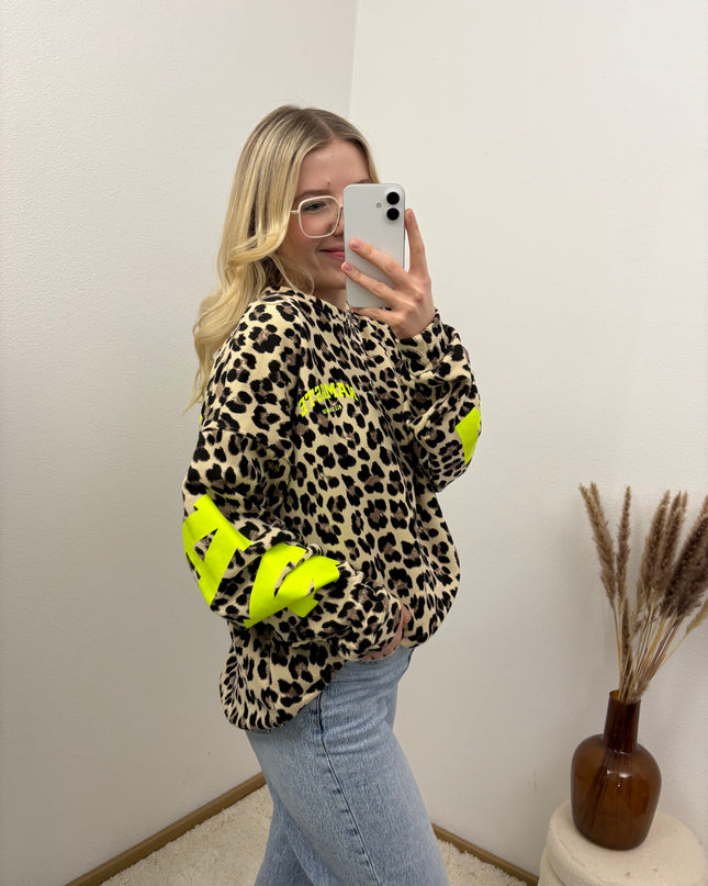 Sweater Namaste Sweatshirt Pullover Leo Gelb Neon