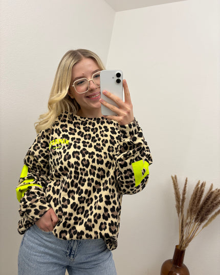 Sweater Namaste Sweatshirt Pullover Leo Gelb Neon