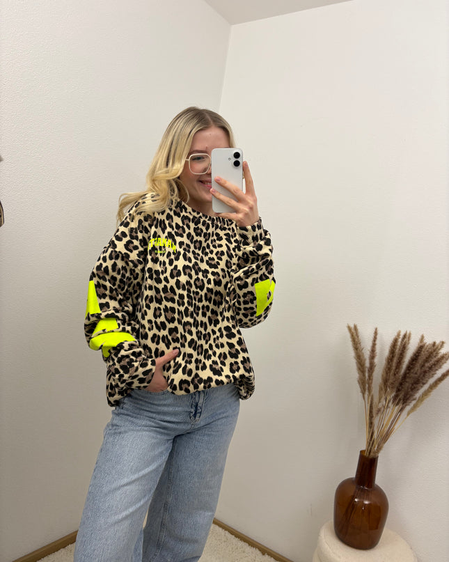 Sweater Namaste Sweatshirt Pullover Leo Gelb Neon