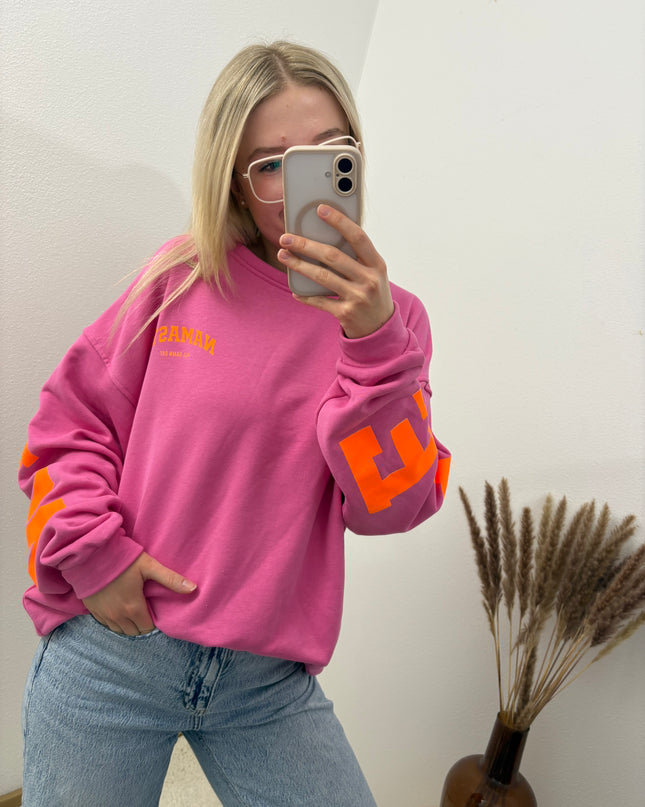 Sweater Namaste Sweatshirt Pullover Pink Orange
