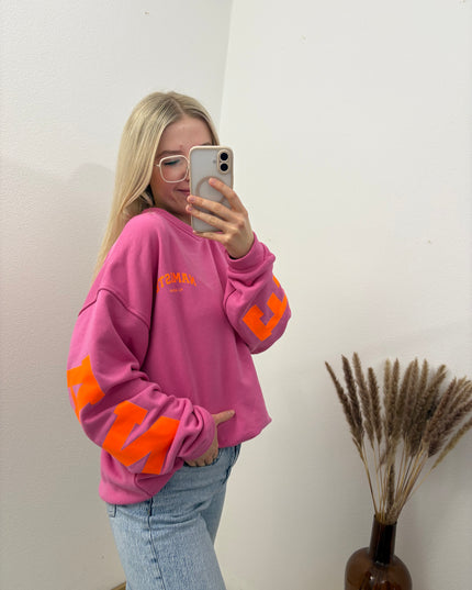 Sweater Namaste Sweatshirt Pullover Pink Orange