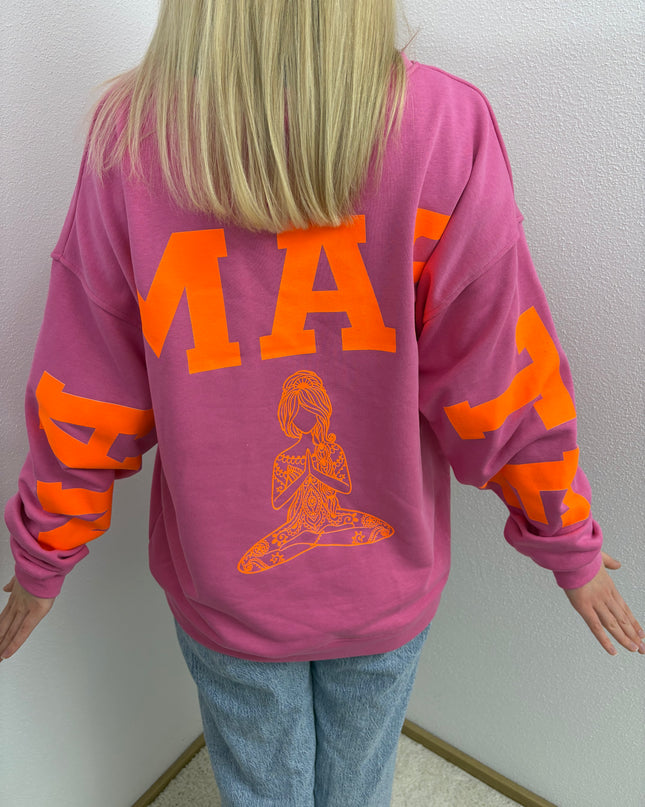 Sweater Namaste Sweatshirt Pullover Pink Orange