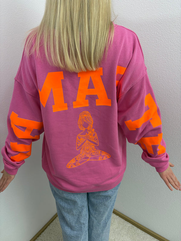 Sweater Namaste Sweatshirt Pullover Pink Orange