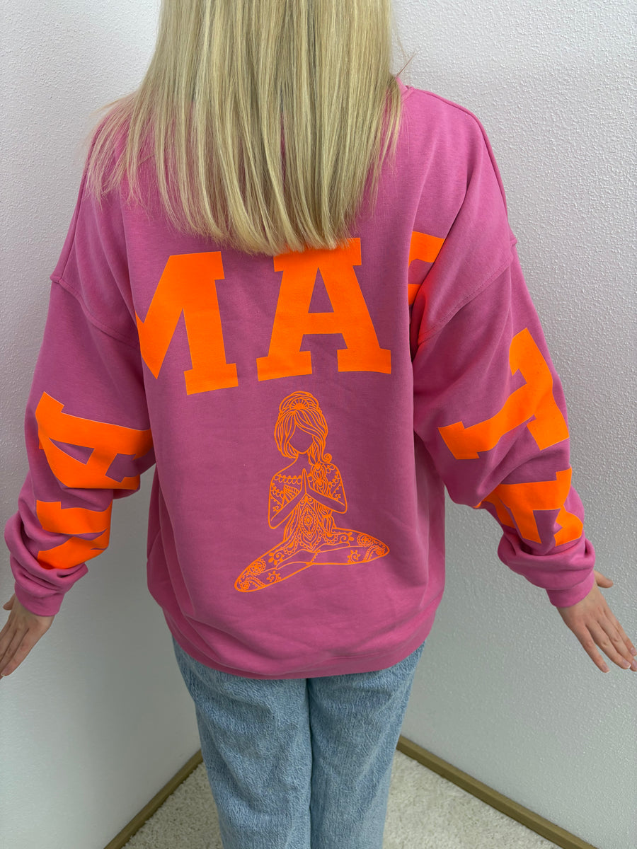 Sweater Namaste Sweatshirt Pullover Pink Orange