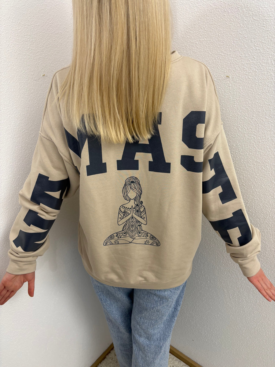 Sweater Namaste Sweatshirt Pullover Sand Anthrazit