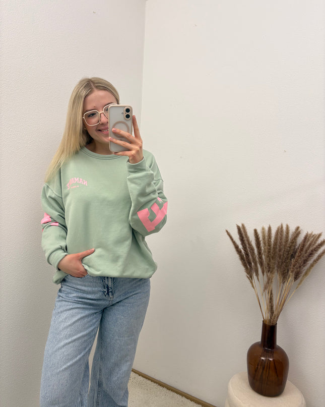 Sweater Namaste Sweatshirt Pullover Mint