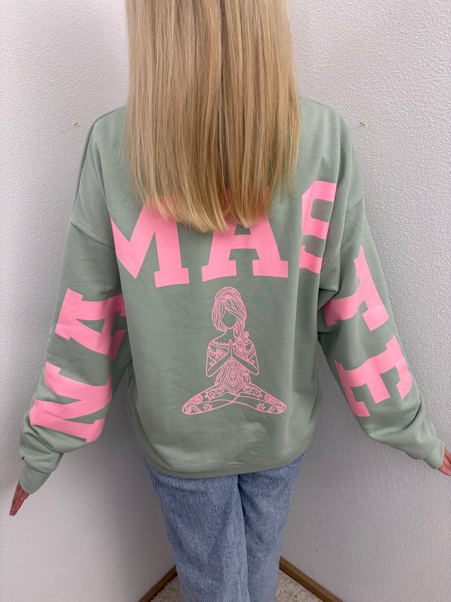 Sweater Namaste Sweatshirt Pullover Mint