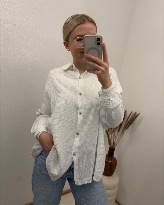 Musselinbluse Weiß oder Schwarz