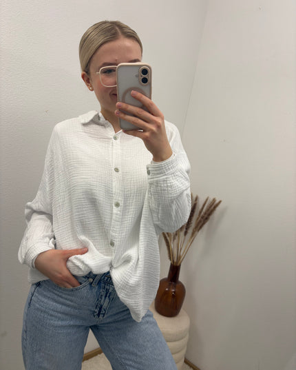 Musselinbluse Weiß oder Schwarz