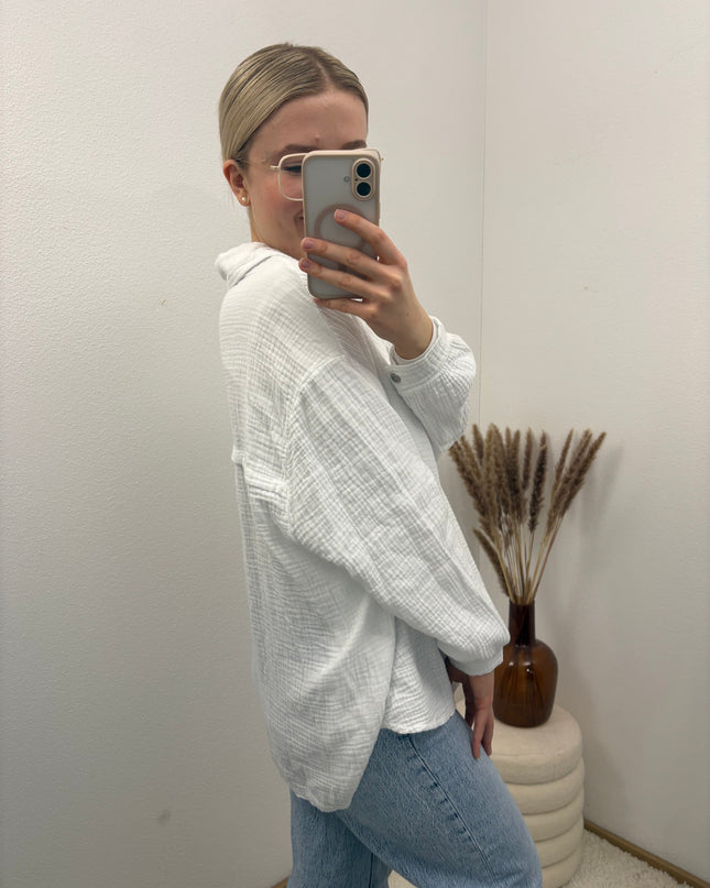 Musselinbluse Weiß oder Schwarz