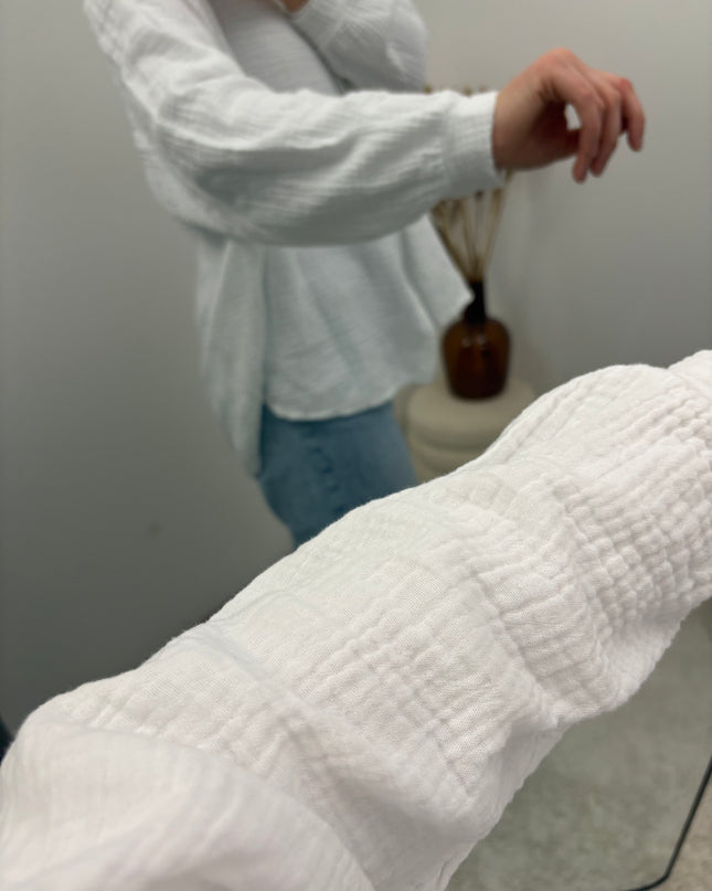 Musselinbluse Weiß oder Schwarz