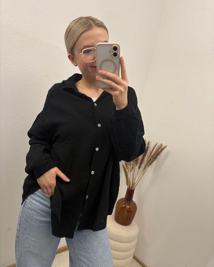 Musselinbluse Weiß oder Schwarz