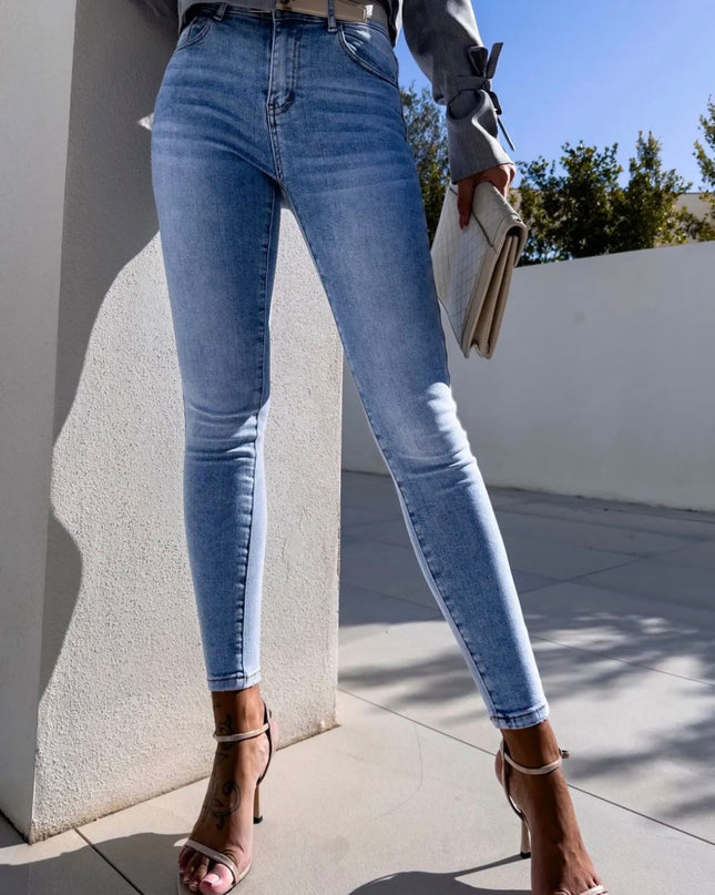 Push-Up Skinny Jeans Stretch High Waist