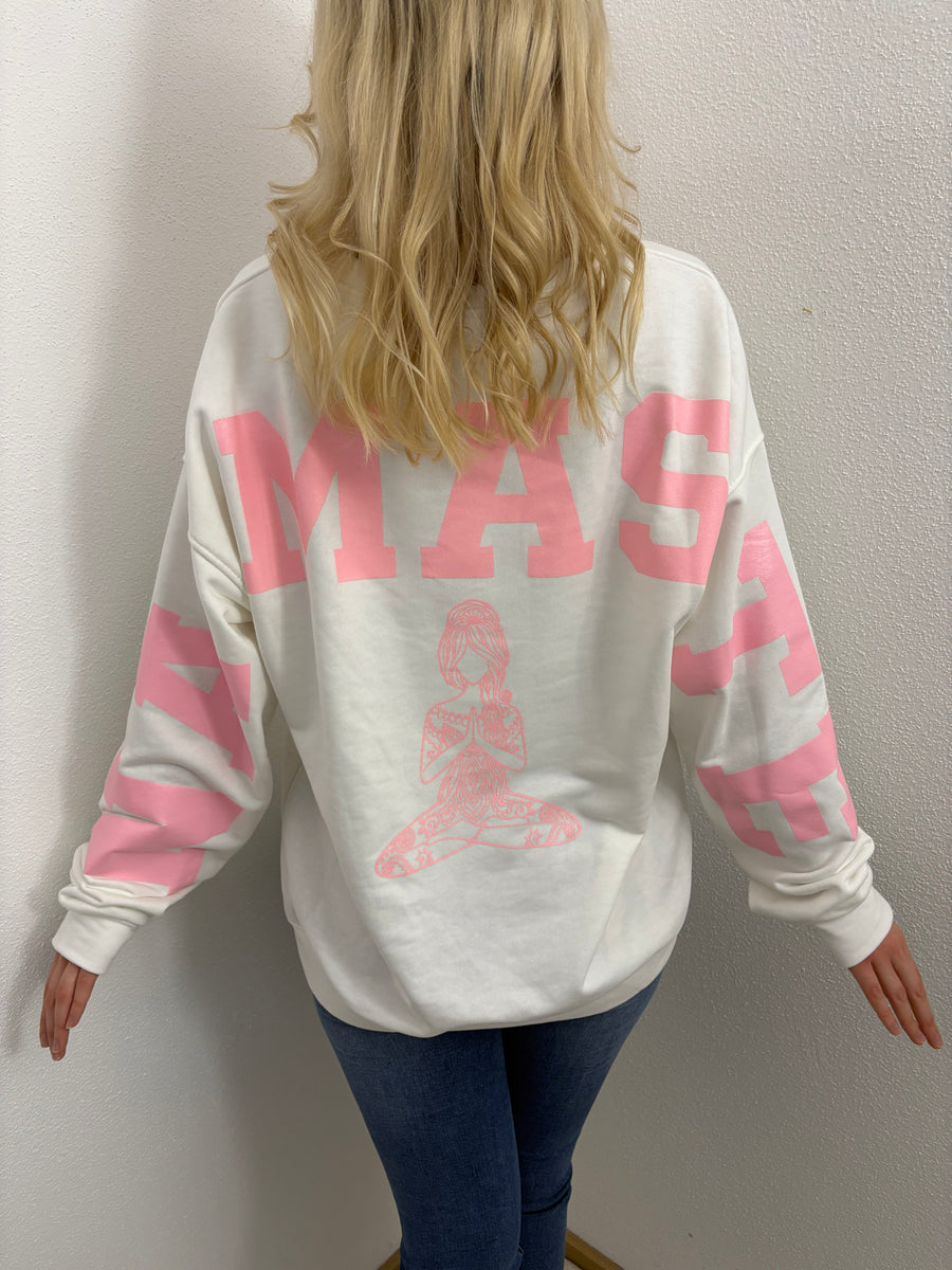 Sweater Namaste Sweatshirt Pullover Weiß