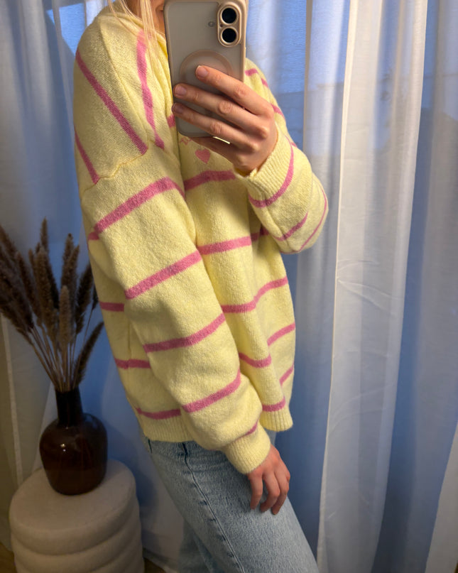 Pullover Amour mit Polokragen gestreift