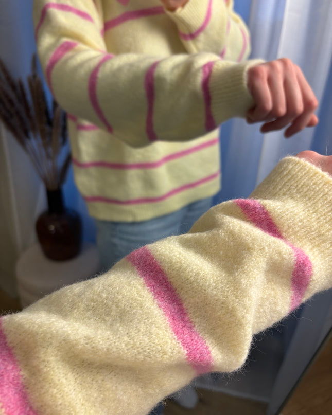 Pullover Amour mit Polokragen gestreift